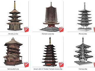 日式古建 塔